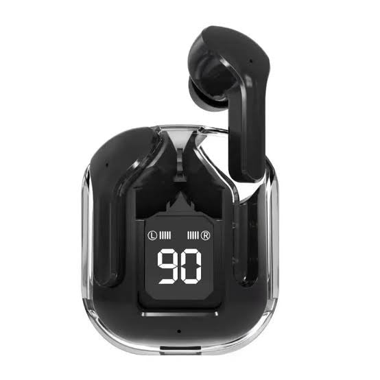 Air31 Wireless Earbuds | Crystal Transparent Design | Bluetooth 5.3 | LED Display & Heavy Bass