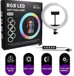 RGB Ring Light 26CM MJ26 with 7ft Stand | Mobile Holder for Photography
