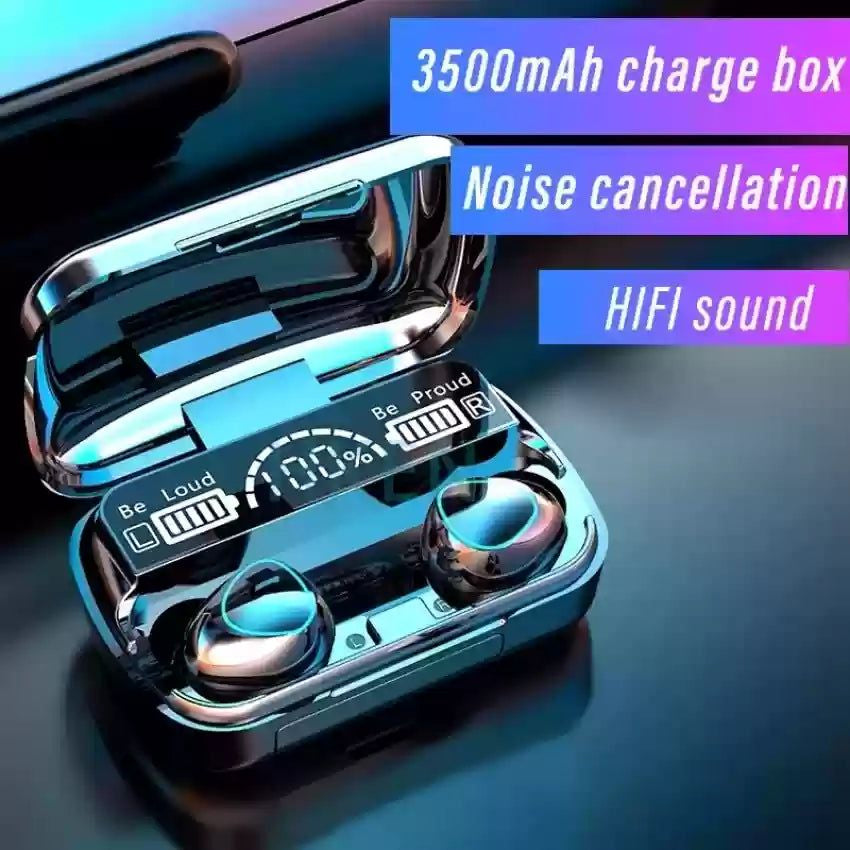 M10 Damix V5.3 Bluetooth Wireless Earbuds | LED Display, Touch Control & Long Battery Life