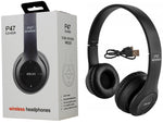 P47 Wireless Headphones | Bluetooth Foldable Headset | Stereo Sound | FM Radio & TF Card Support