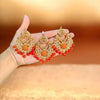 Gold Plated Crystal Earrings Bindia Set | Bridal Jewelry