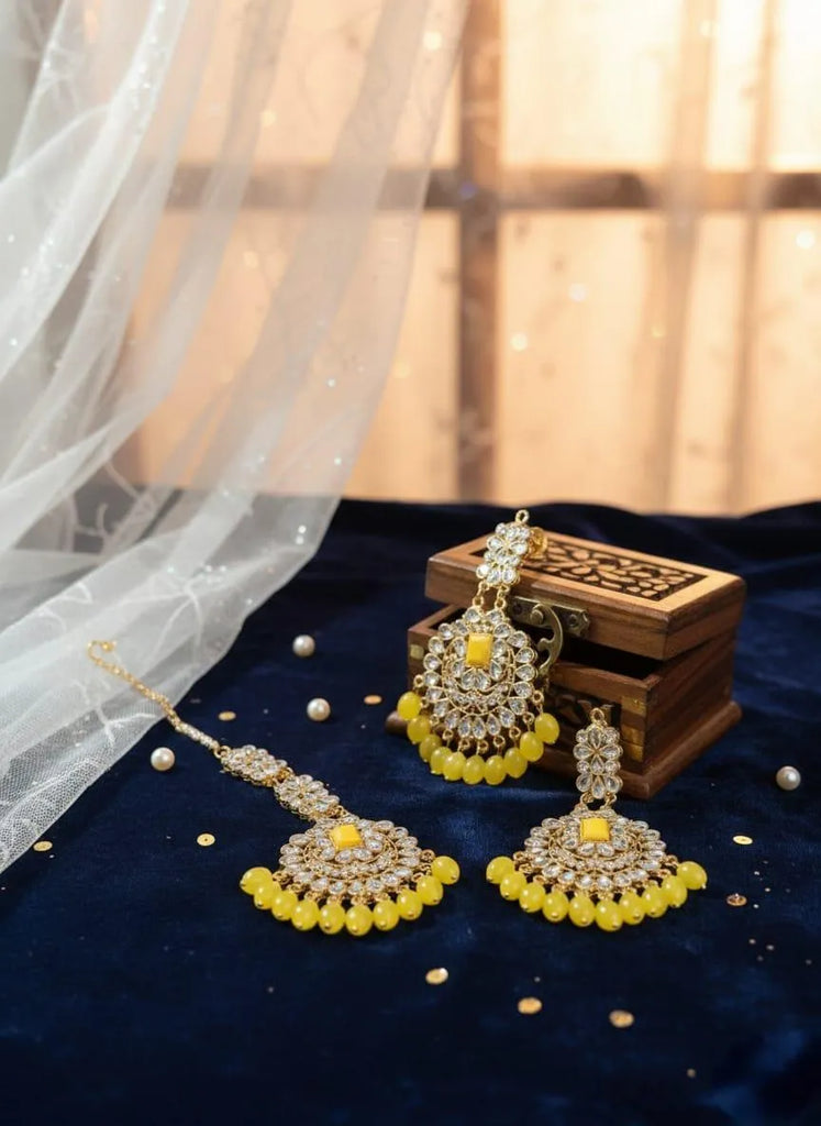 Turkish Gold Plated Crystal Earrings Set | Elegant Women Jewelry