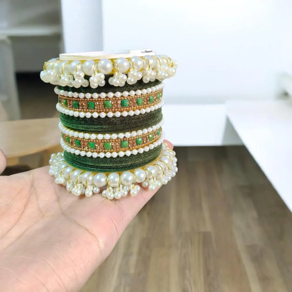 18 Pcs Gold Plated Crystal Kara Bangle Set | Modern Women Bangles