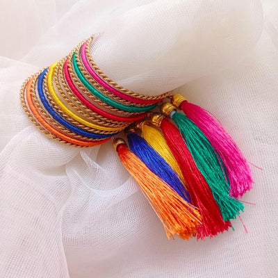 Multicolor Tassel Bangles for Girls | Kids Jewelry Set