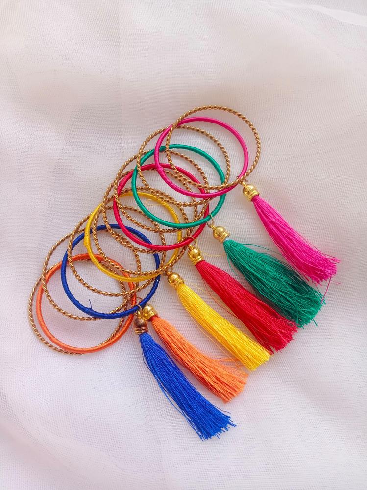 Multicolor Tassel Bangles for Girls | Kids Jewelry Set