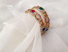 Gold Plated Rhinestone Kara Bangles | Women Stylish Bracelet Set