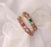 Gold Plated Rhinestone Kara Bangles | Women Stylish Bracelet Set