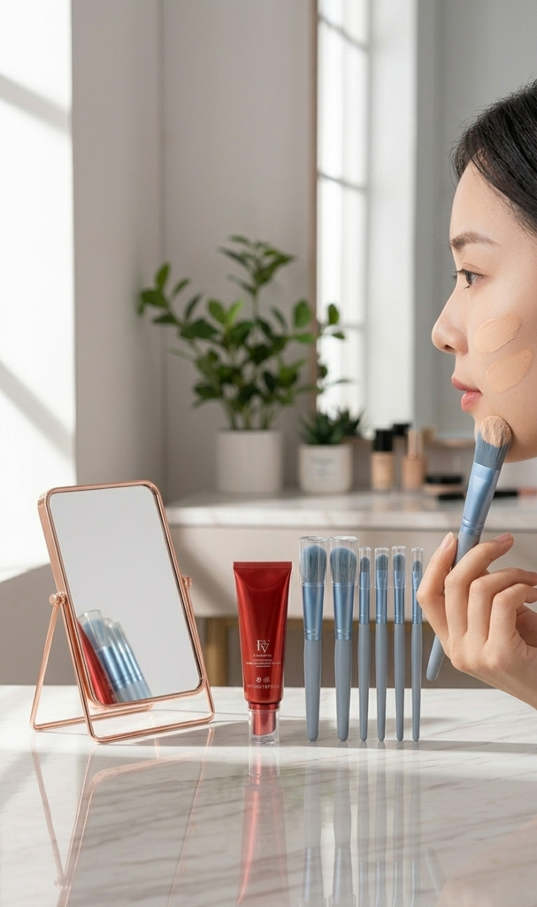 FV Foundation Ivory Shade with Brush Set | Full Coverage Makeup Kit