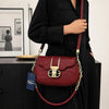 Croc Embossed Shoulder Bag Black | Faux Leather Chain Strap Handbag
