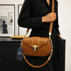 Croc Embossed Shoulder Bag Black | Faux Leather Chain Strap Handbag
