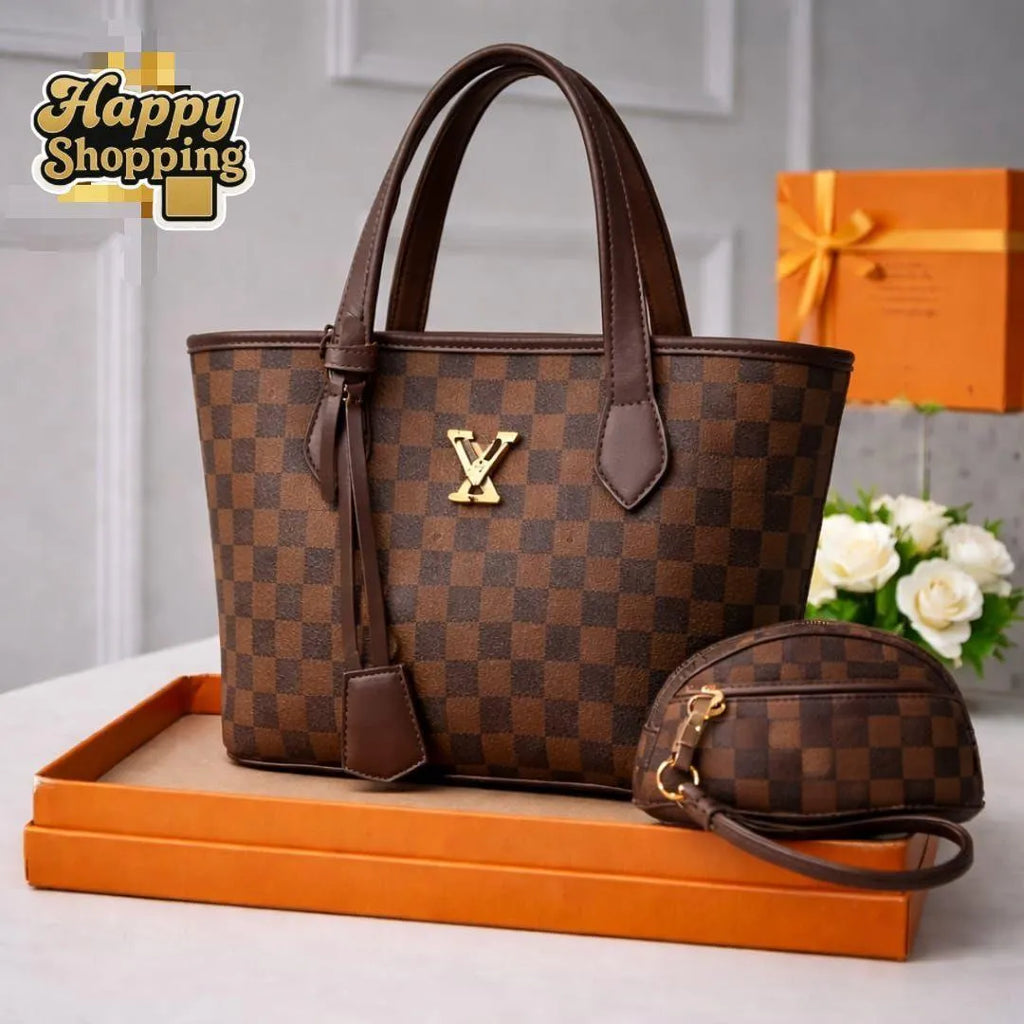 Women Leather Handbag Set | Stylish Plain Bag Set
