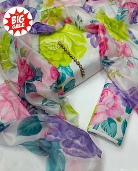 3 Piece Swiss Cambric Cotton Suit | Digital Print Silk Dupatta 112