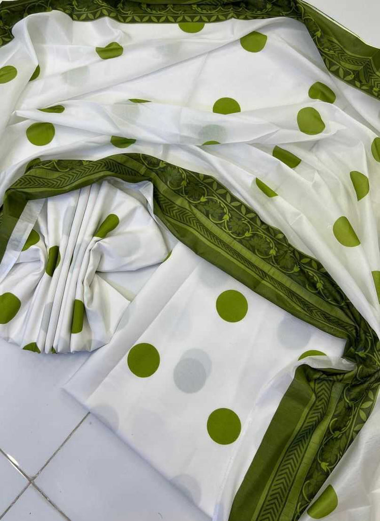 3 Piece Swiss Cambric Cotton Suit | Digital Print Silk Dupatta Unstitched