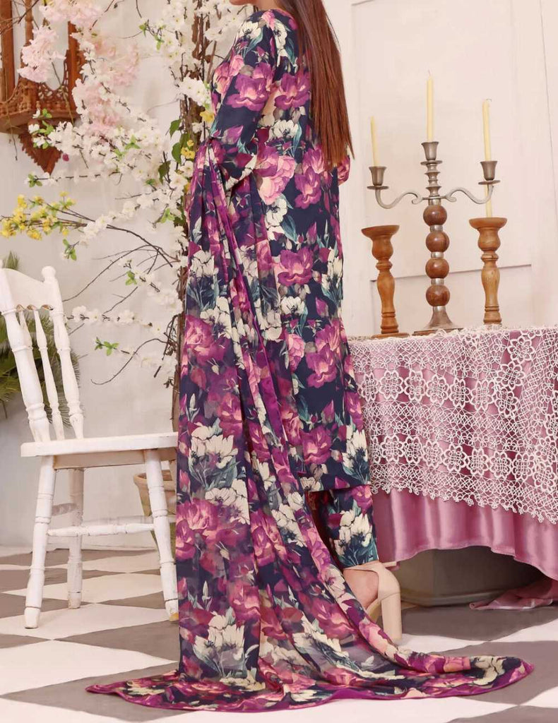 3 Piece Swiss Cambric Cotton Suit | Digital Print Silk Dupatta 27