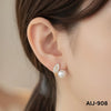 Korean Leaf Pearl Earrings | Silver Gold Post Back Earrings