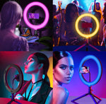 RGB Ring Light 26CM MJ26 with 7ft Stand | Mobile Holder for Photography