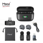 Morui GM-X13 ANC Dual Wireless Microphone | 2.4GHz Lavalier Mic with LED Charging Case