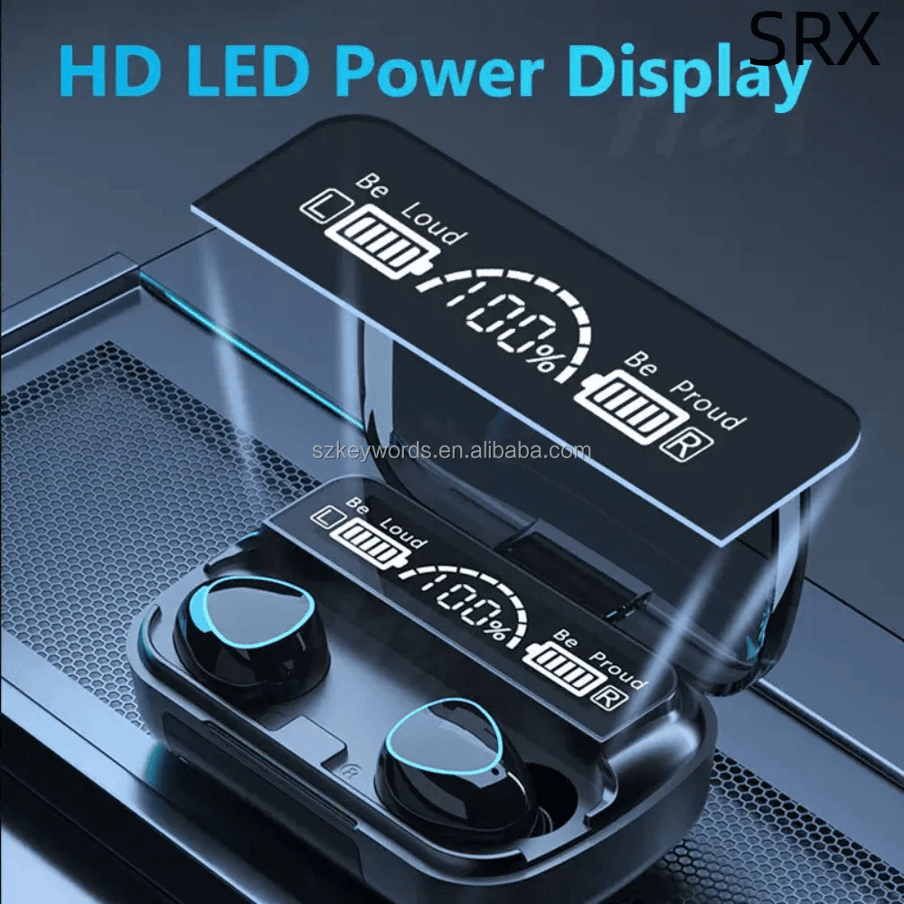 M10 Damix V5.3 Bluetooth Wireless Earbuds | LED Display, Touch Control & Long Battery Life