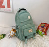 Korean Style Backpack Blue | Trendy Spacious School College Bag