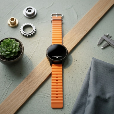 Digital Touch Watch Orange | Stylish LED Display Casual Watch