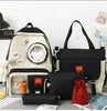 4 Set Backpack for Girls Black | Waterproof School Bag Set