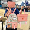4 Set Backpack for Girls Black | Waterproof School Bag Set