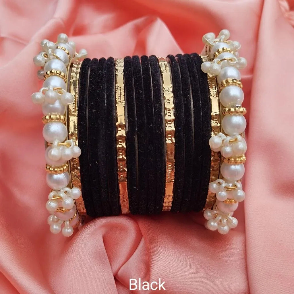 Silver Plated Pearl Kara Bangle | Elegant Women Bracelet