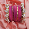 Silver Plated Pearl Kara Bangle | Elegant Women Bracelet