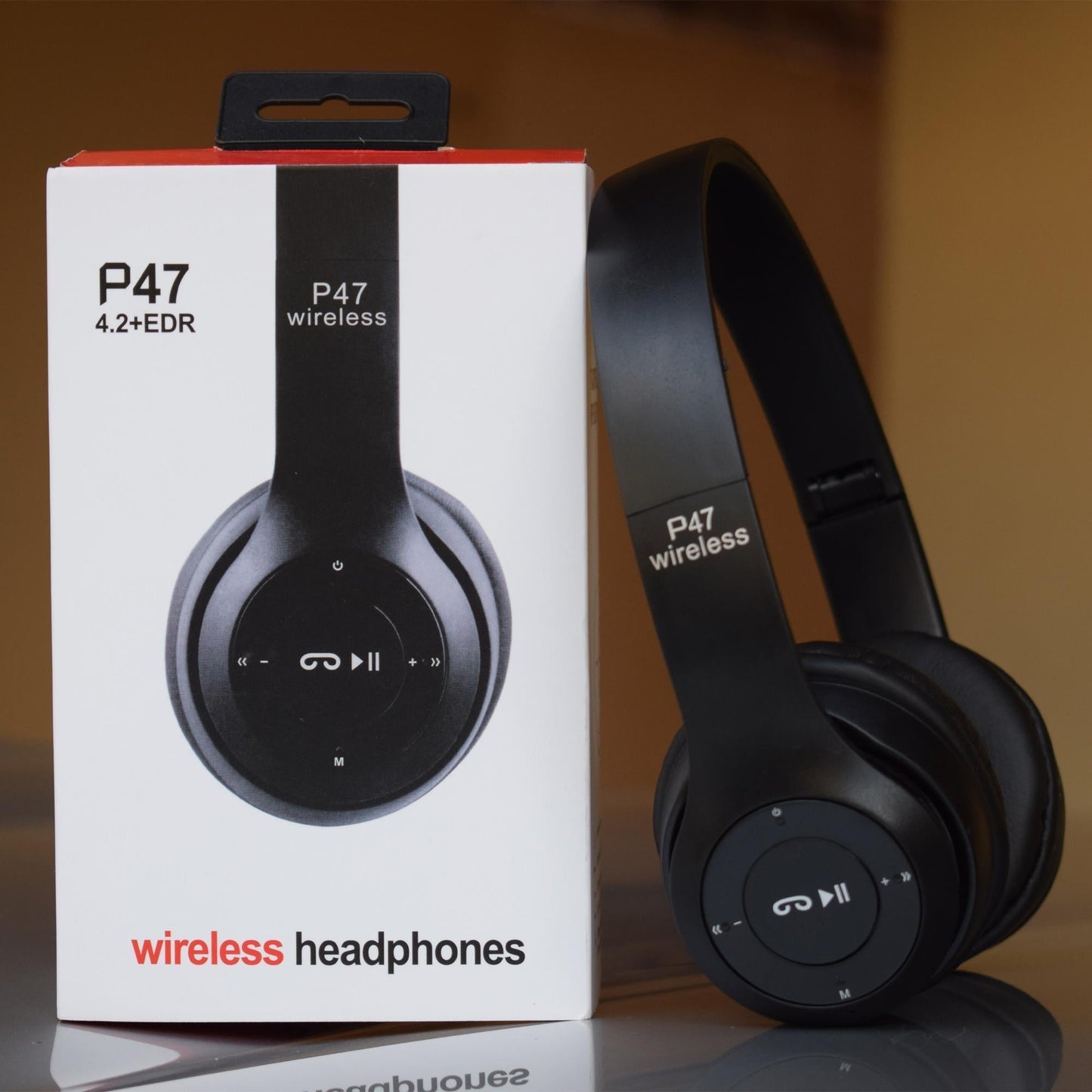 P47 Wireless Headphones | Bluetooth Foldable Headset | Stereo Sound | FM Radio & TF Card Support