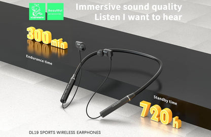 DL19 Sports Wireless Neckband Earphones | Bluetooth 5.2 | HD Sound | Long Battery
