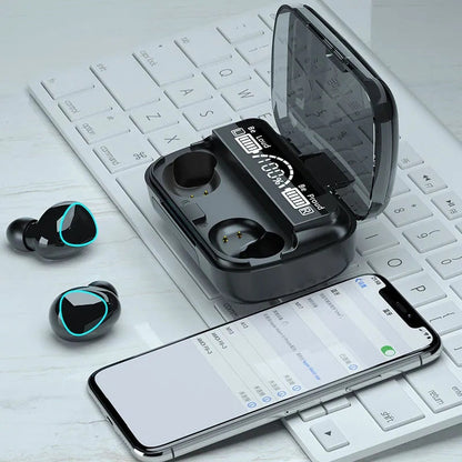 M10 Damix V5.3 Bluetooth Wireless Earbuds | LED Display, Touch Control & Long Battery Life