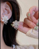 ZJX-162 Flower Pearl Korean Earrings | Golden Elegant Earrings