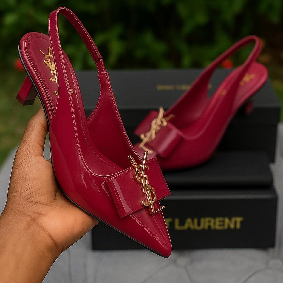 YSL Inspired Slingback Heels Black 36 | Elegant Comfortable Women Heels