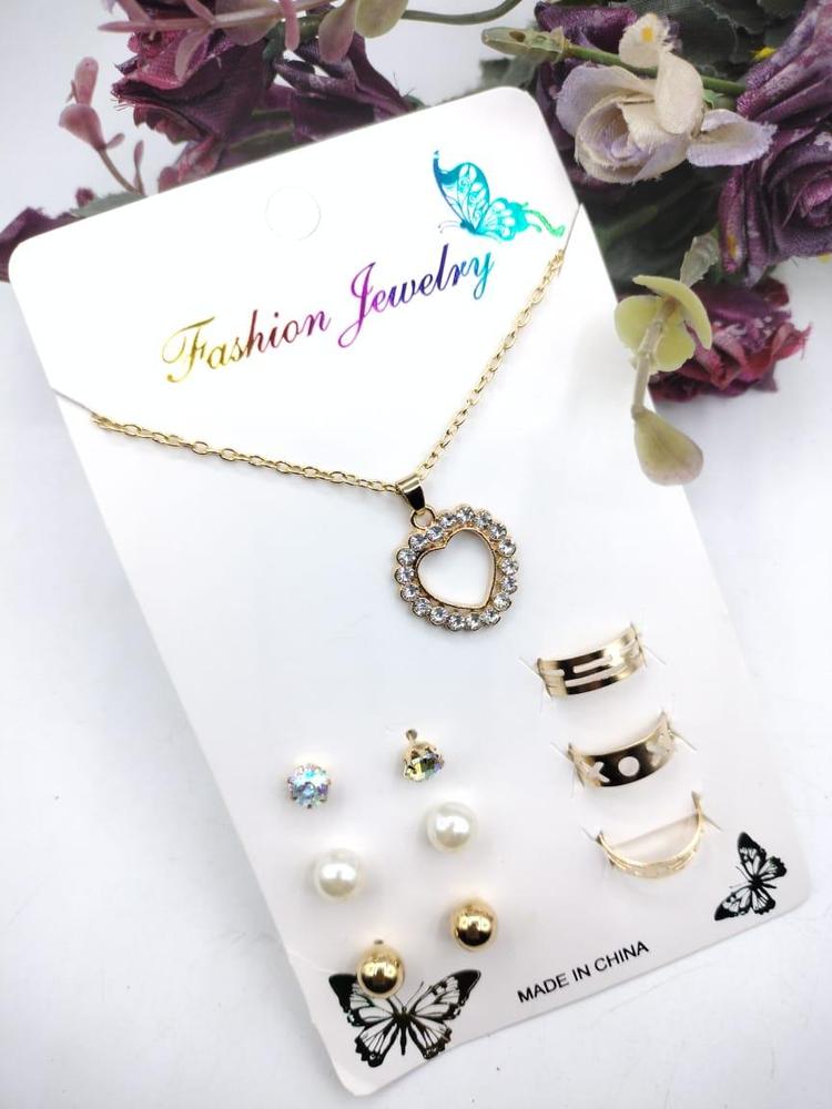 6 Piece Earrings Gift Box | Gold Plated Crystal Earrings Set