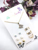 6 Piece Earrings Gift Box | Gold Plated Crystal Earrings Set