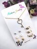 6 Piece Earrings Gift Box | Gold Plated Crystal Earrings Set