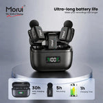 Morui GM-X13 ANC Dual Wireless Microphone | 2.4GHz Lavalier Mic with LED Charging Case