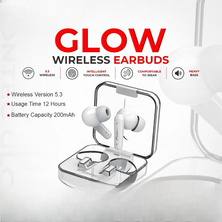 Fontec Glow Airbuds | ENC Gaming Wireless Earbuds with LED Display
