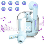 Air31 Wireless Earbuds | Crystal Transparent Design | Bluetooth 5.3 | LED Display & Heavy Bass