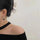1 Carat Gold Clover Earrings Black Stone | Women Fashion Jewelry