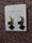 1 Carat Gold Clover Earrings Black Stone | Women Fashion Jewelry