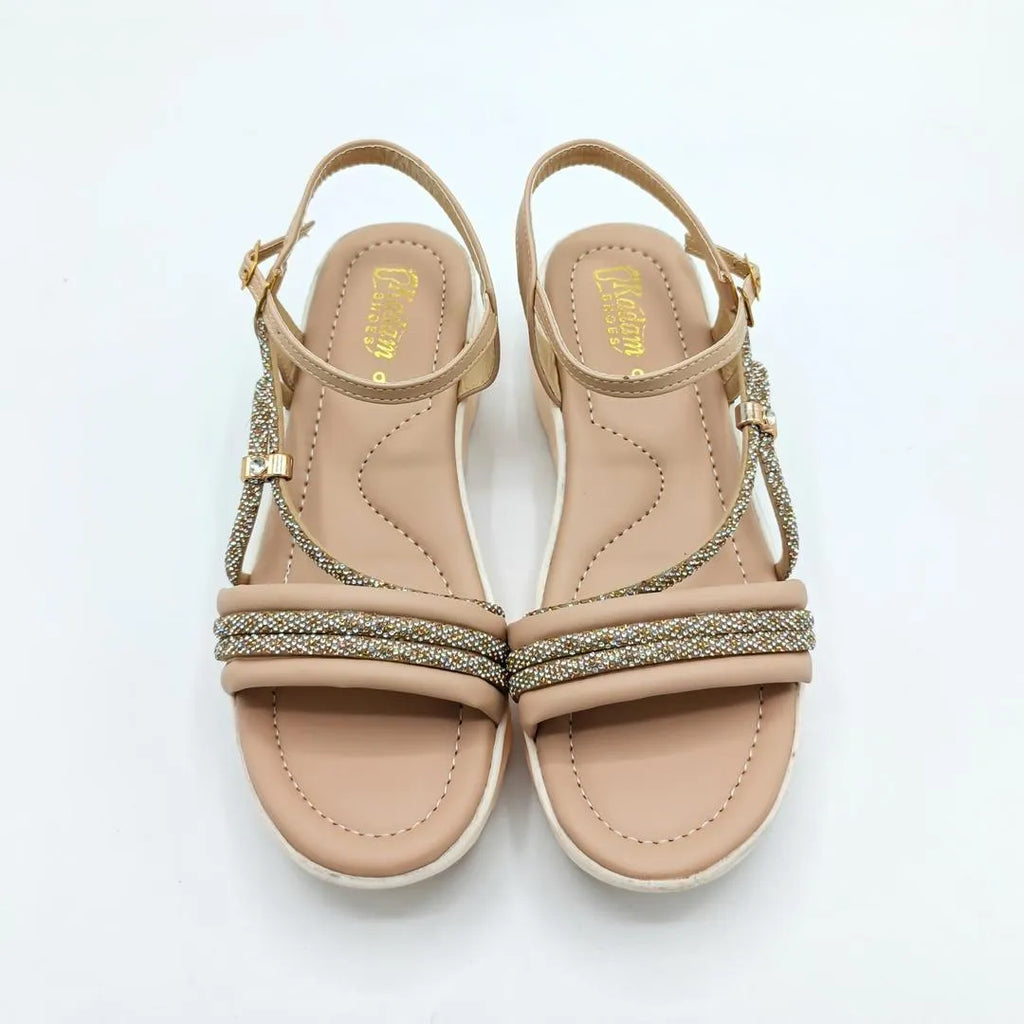 Women's Beaded Rubber Sandals Ivory Size