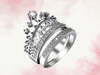 Queen Crown Ring Set Women | Silver Rhinestone Bridal Rings