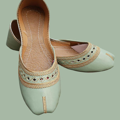 Velvet Khussa | Gold Thread Embroidered Women Shoes