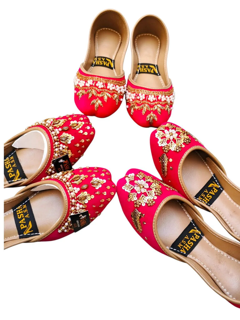 Maroon Velvet Khussa | Rhinestone Fancy Party Wear Shoes
