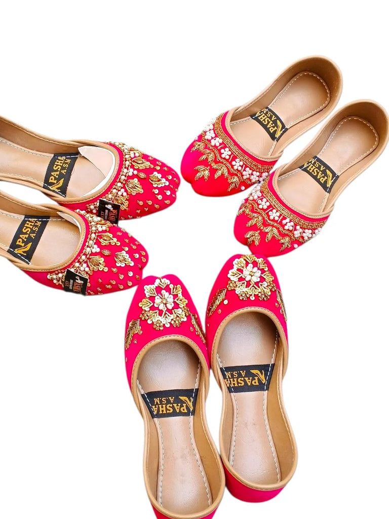 Maroon Velvet Khussa | Rhinestone Fancy Party Wear Shoes
