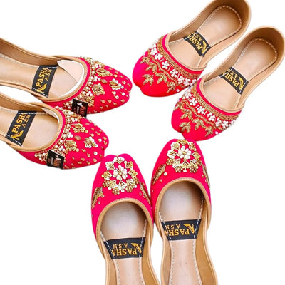 Maroon Velvet Khussa | Rhinestone Fancy Party Wear Shoes
