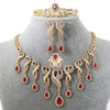 African Bridal Jewelry Set Gold Plated CZ Crystal