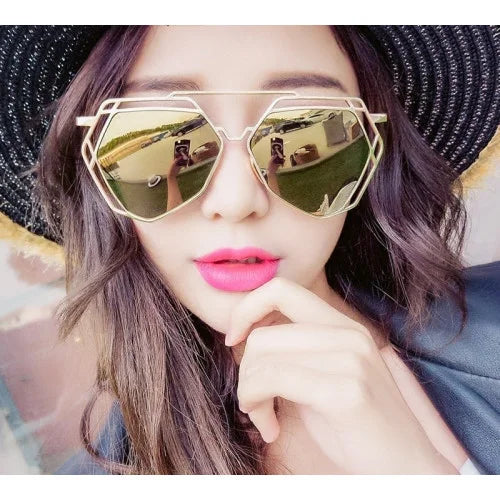 Badtemper Oversized Mirror Sunglasses Women Polarized