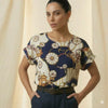 LIVA Nautical Vintage Chain Carriage Chiffon Blouse